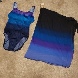 Jantzen Bathing Suit w/ Coordinating Sarong